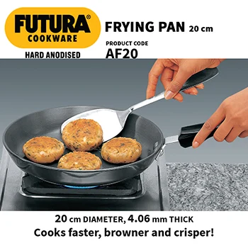 Hawkins Futura 20 cm Frying Pan, Hard Anodised Fry Pan, Small Frying Pan, Black (AF20)
