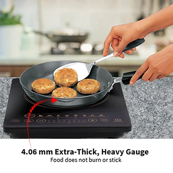 Hawkins Futura 20 cm Frying Pan, Hard Anodised Fry Pan with Stainless Steel Lid, Induction Frying Pan, Small Frying Pan, Black (IAF20S)