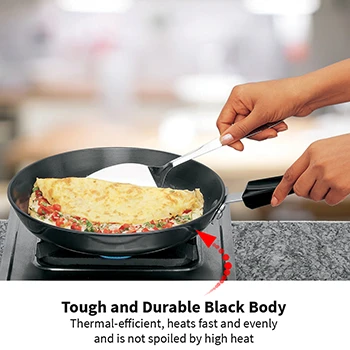 Hawkins Futura 20 cm Frying Pan, Hard Anodised Fry Pan with Stainless Steel Lid, Induction Frying Pan, Small Frying Pan, Black (IAF20S)