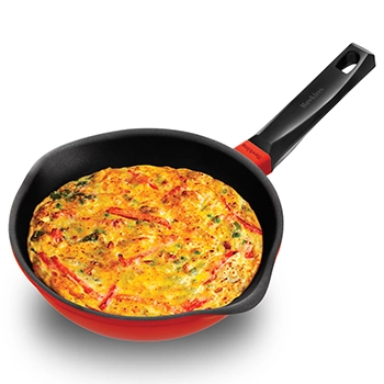Hawkins 20 cm Frying Pan, Die Cast Non Stick Fry Pan, Ceramic Coated Pan, Induction Frying Pan, Small Frying Pan, Red (IDCF20)