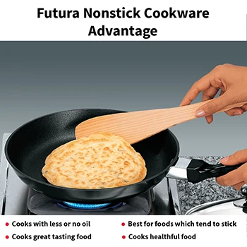 Hawkins Futura 20 cm Frying Pan, Non Stick Fry Pan with Glass Lid, Small Frying Pan, Black (NF20G)