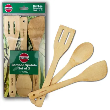 Hawkins Bamboo Spatula Set of 3, Natural Handmade Bamboo Spatulas, Kitchen Tools, Ladles, Turners, Flippers, Servers for Nonstick Cookware (BSPTL3N)