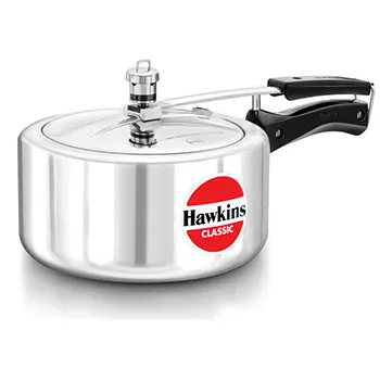Hawkins 3.5 Litre Classic Pressure Cooker, Best Inner Lid Cooker, Silver (CL35)
