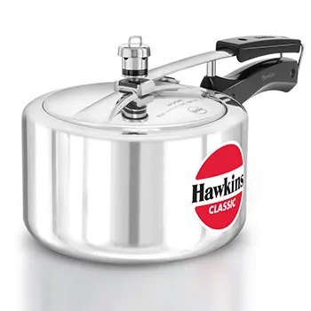 Hawkins 3 Litre Classic Pressure Cooker, Wide Design Pan Cooker, Best Inner Lid Cooker, Silver (CL3W)