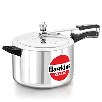 Hawkins 8 Litre Classic Pressure Cooker, Wide Design Pan Cooker, Big Inner Lid Cooker, Silver (CL8W)