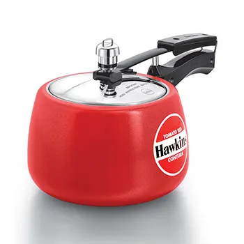 Hawkins 3 Litre Contura Pressure Cooker, Ceramic Coated Handi Inner Lid Cooker, Tomato Red (CTR30)