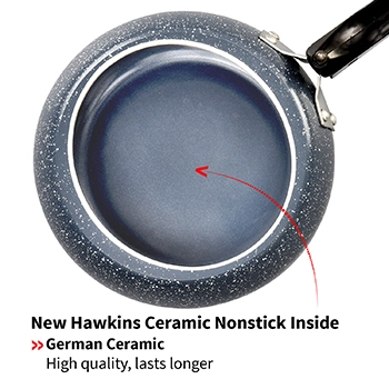 Hawkins 1.5 Litre Ceramic Nonstick Pressure Cooker, Induction Inner Lid Cooker, Granite Contura shaped Cooker, Best Cooker, Blue (ICC15)