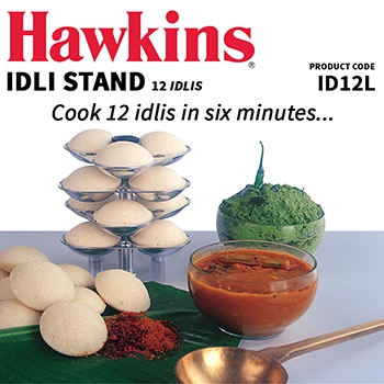 Hawkins Idli Stand for 5 Litre Cooker, 12 Idli Pan - For 5 Litre and bigger Pressure Cookers, Silver (ID12L)