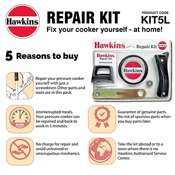Hawkins Pressure Cooker Repair Kit with Cooker Gasket, Safety Valve, Body Handles and Spanner (KIT5L)