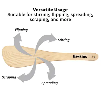 Hawkins Set of 5 Cooking Cedar Wood Spatulas, Ladles, Turners, Flippers, Scrappers, Servers for Nonstick Cookware (SPTL5)