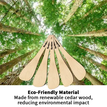 Hawkins Set of 5 Cooking Cedar Wood Spatulas, Ladles, Turners, Flippers, Scrappers, Servers for Nonstick Cookware (SPTL5)