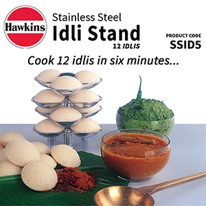 Hawkins Stainless Steel Idli Stand for 5 Litre Cooker, 12 Idli Pan - For 4.5 Litre and bigger Pressure Cookers, Silver (SSID5)