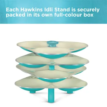 Hawkins Aqua Idli Stand for 5 Litre Cooker, 12 Idli Pan - For 5 Litre and bigger Pressure Cookers, Aqua Blue (UID5)